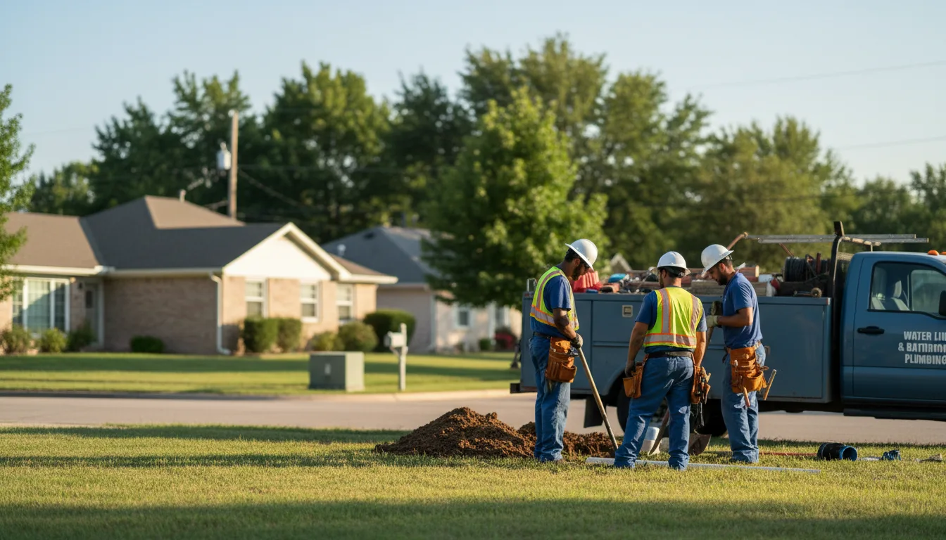 Residential water line and bathroom plumbing service in Brodheadsville, PA